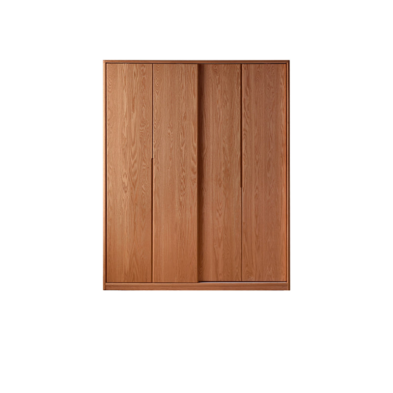 Solid Wood Wardrobe Modern Walnut Armoire Cabinet for Bedroom