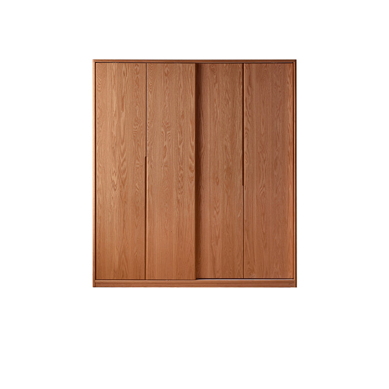 Solid Wood Wardrobe Modern Walnut Armoire Cabinet for Bedroom