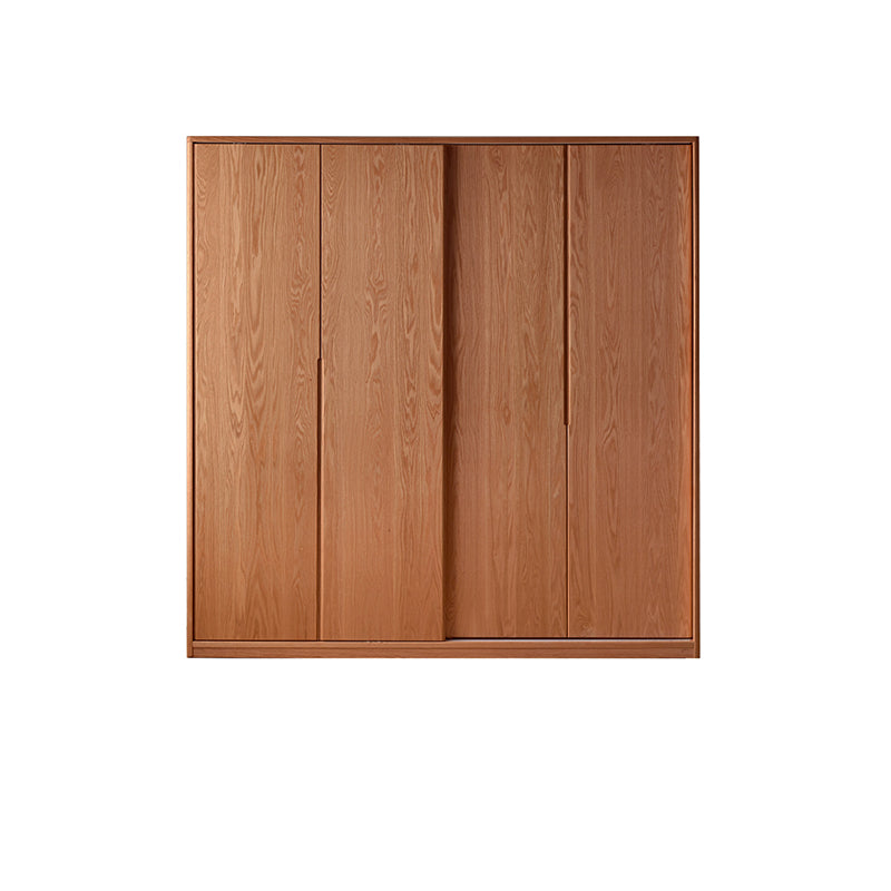 Solid Wood Wardrobe Modern Walnut Armoire Cabinet for Bedroom