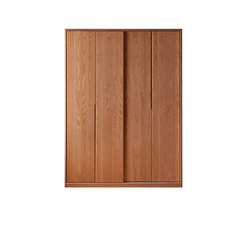 Solid Wood Wardrobe Modern Walnut Armoire Cabinet for Bedroom