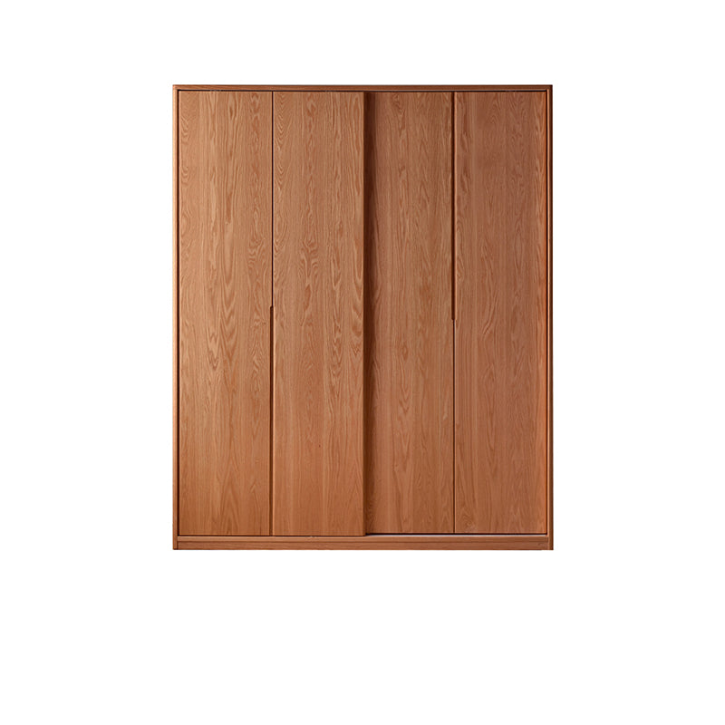 Solid Wood Wardrobe Modern Walnut Armoire Cabinet for Bedroom