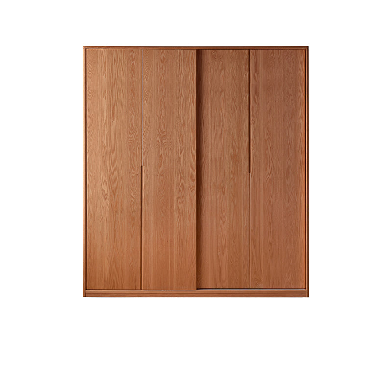 Solid Wood Wardrobe Modern Walnut Armoire Cabinet for Bedroom