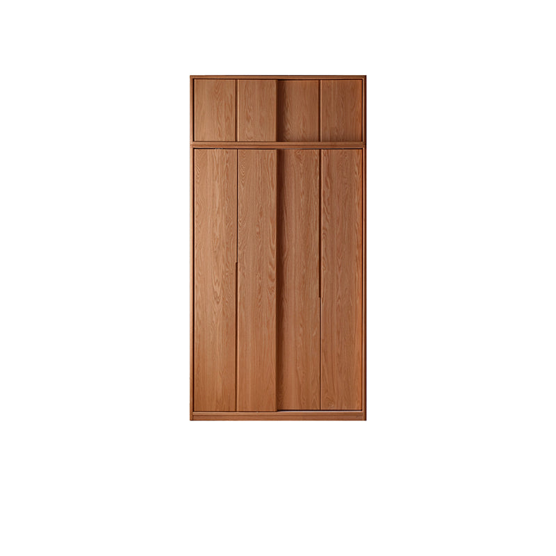 Solid Wood Wardrobe Modern Walnut Armoire Cabinet for Bedroom