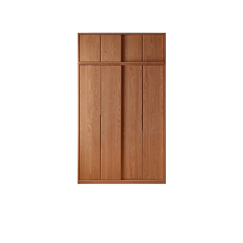 Solid Wood Wardrobe Modern Walnut Armoire Cabinet for Bedroom