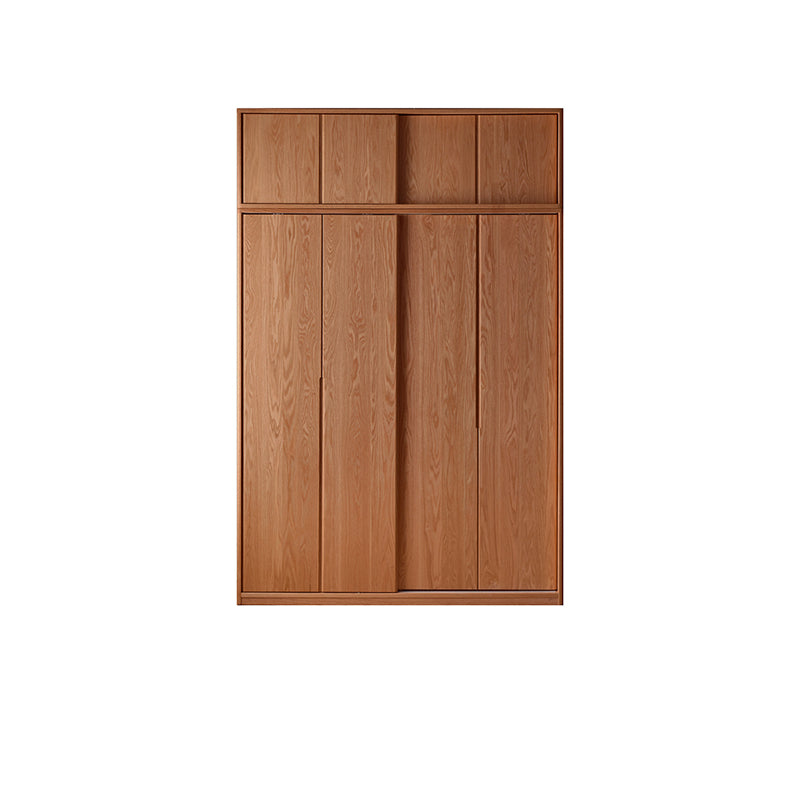 Solid Wood Wardrobe Modern Walnut Armoire Cabinet for Bedroom