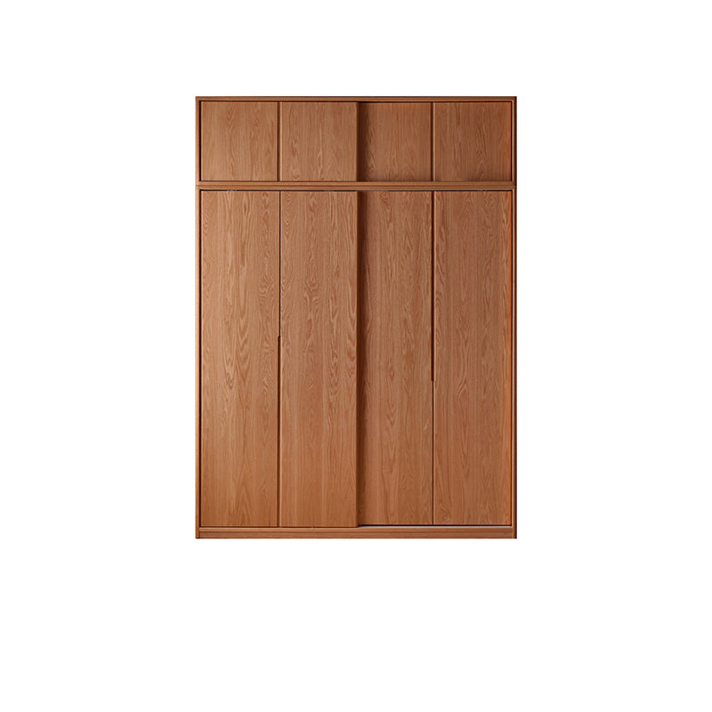 Solid Wood Wardrobe Modern Walnut Armoire Cabinet for Bedroom