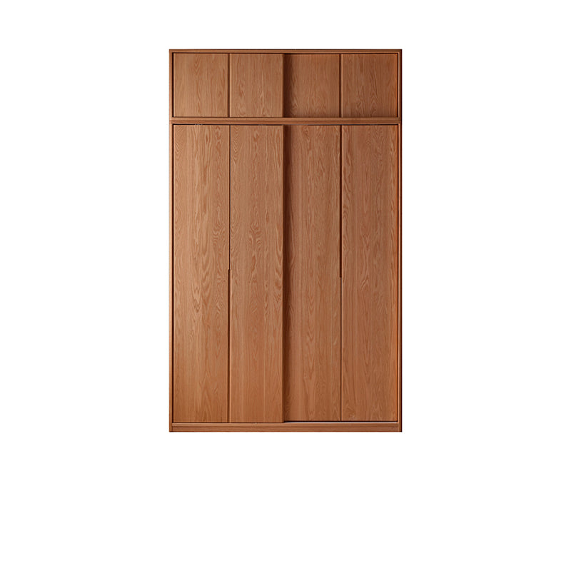 Solid Wood Wardrobe Modern Walnut Armoire Cabinet for Bedroom