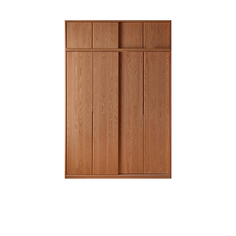 Solid Wood Wardrobe Modern Walnut Armoire Cabinet for Bedroom