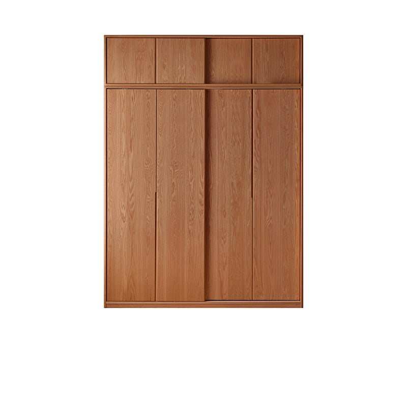 Solid Wood Wardrobe Modern Walnut Armoire Cabinet for Bedroom