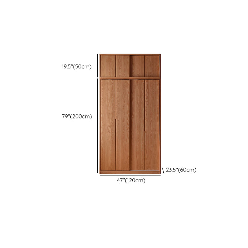 Solid Wood Wardrobe Modern Walnut Armoire Cabinet for Bedroom