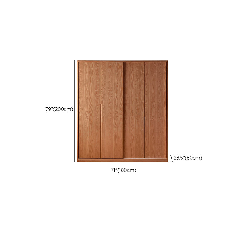 Solid Wood Wardrobe Modern Walnut Armoire Cabinet for Bedroom