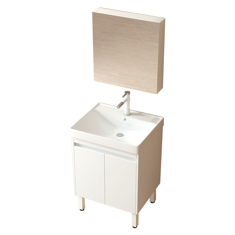 Wooden Sink Vanity Modern White Single-Sink Rectangular Vanity Set