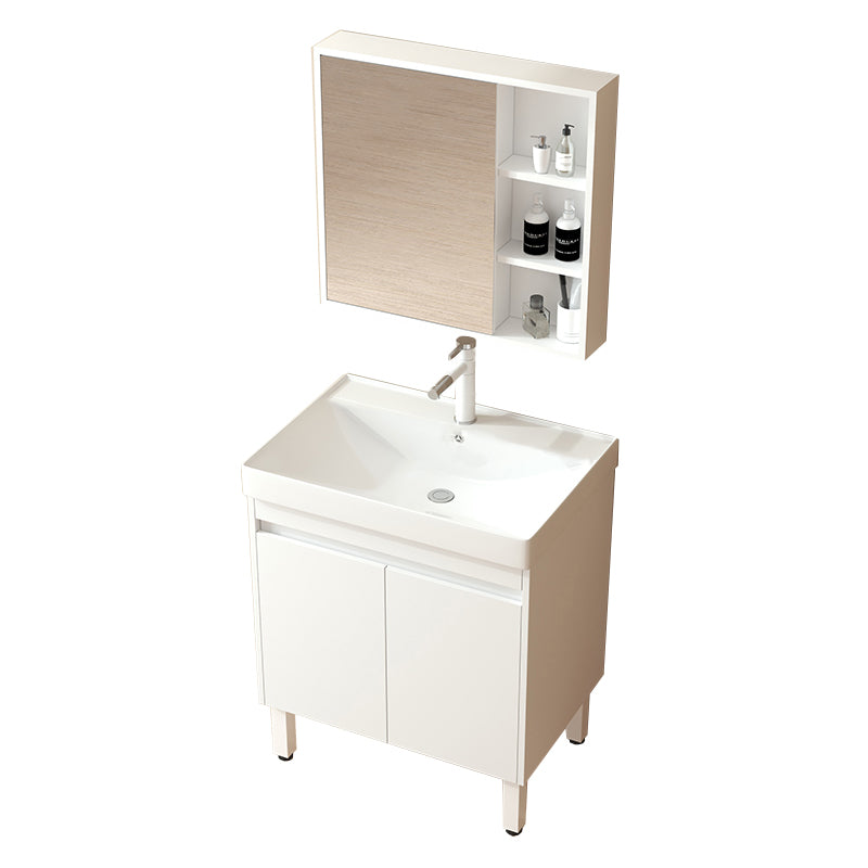 Wooden Sink Vanity Modern White Single-Sink Rectangular Vanity Set