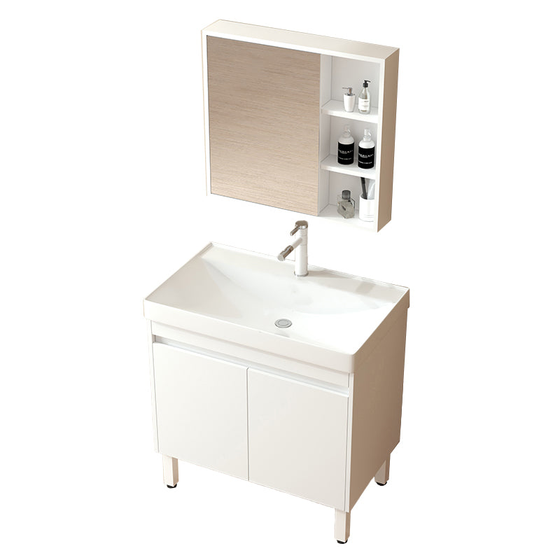 Wooden Sink Vanity Modern White Single-Sink Rectangular Vanity Set