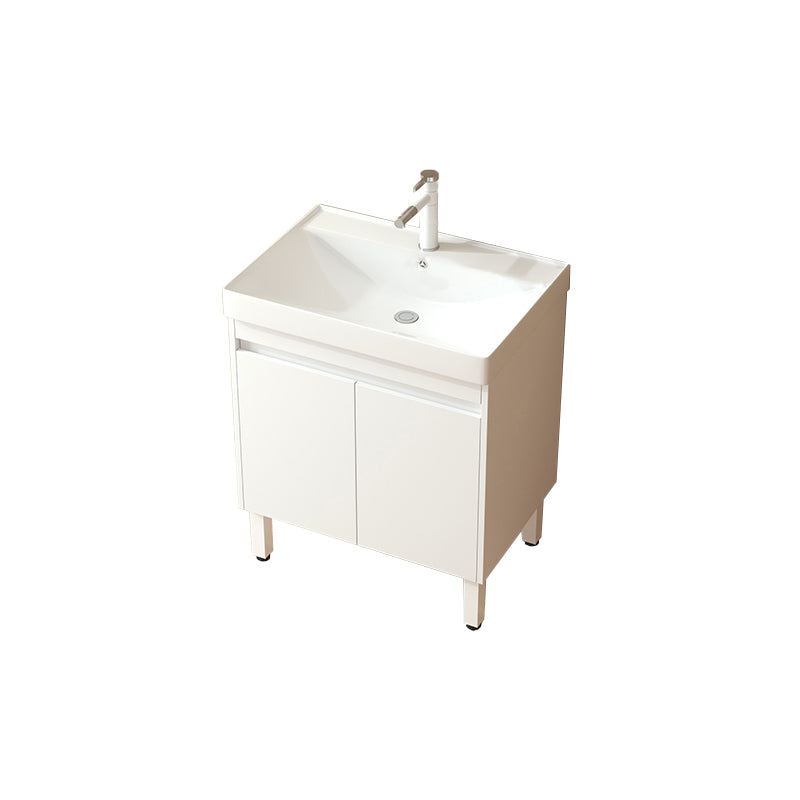 Wooden Sink Vanity Modern White Single-Sink Rectangular Vanity Set