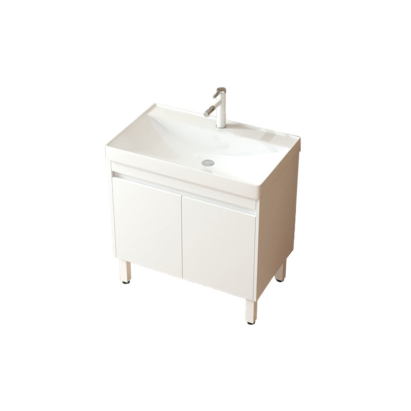 Wooden Sink Vanity Modern White Single-Sink Rectangular Vanity Set