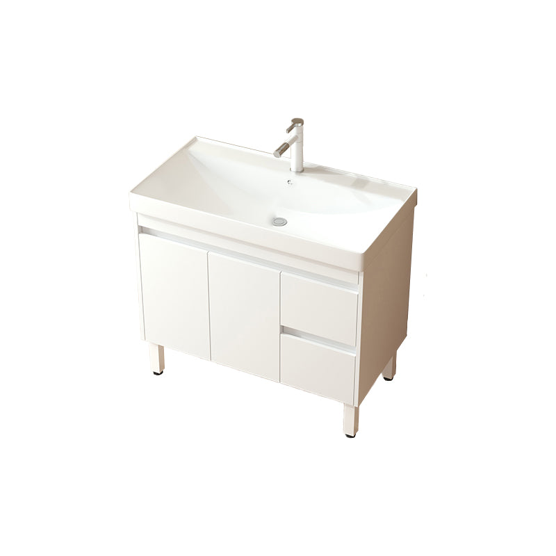 Wooden Sink Vanity Modern White Single-Sink Rectangular Vanity Set