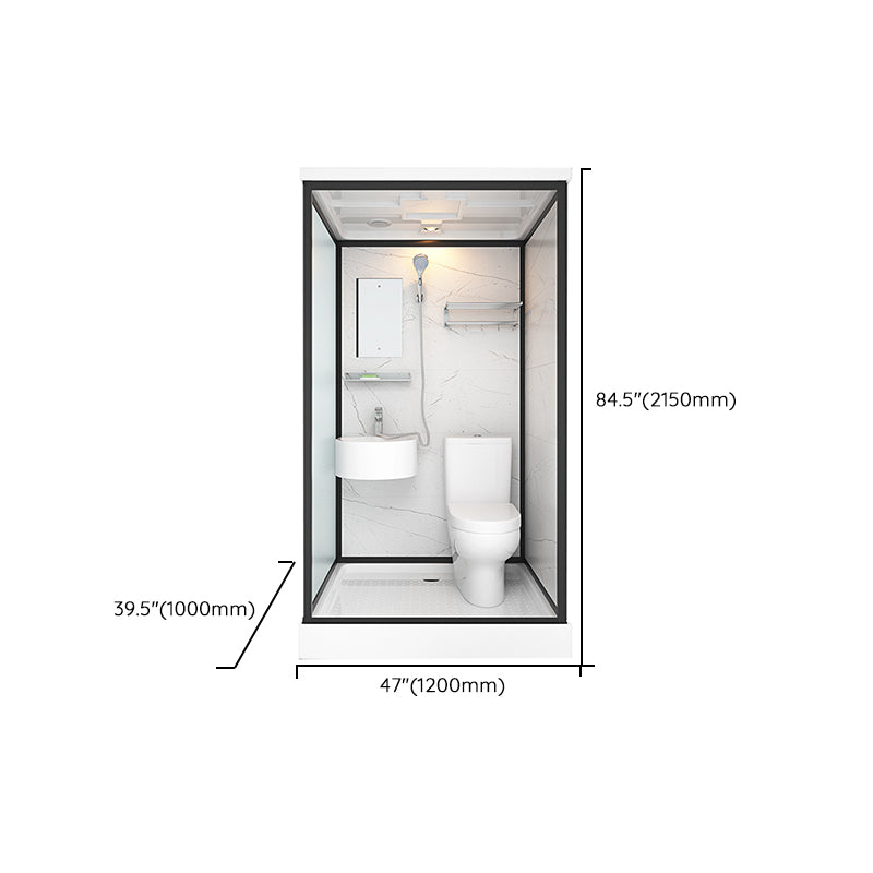 Base Included Framed Shower Stall with White Base and Fixed Panel