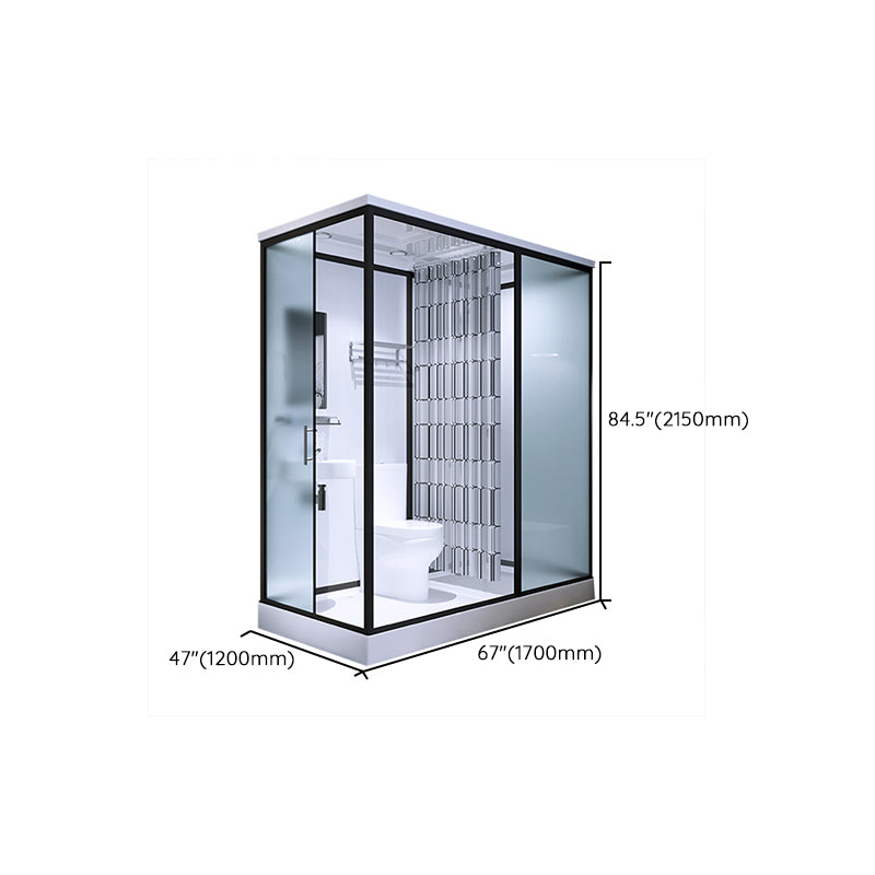 Base Included Framed Shower Stall with White Base and Fixed Panel