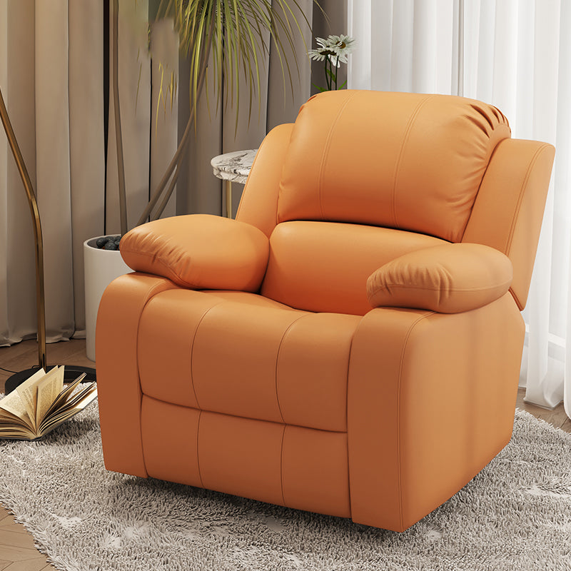 Contemporary Solid Color Standard Recliner Faux Leather Recliner Chair