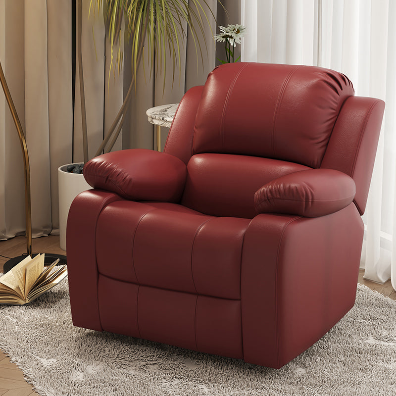 Contemporary Solid Color Standard Recliner Faux Leather Recliner Chair