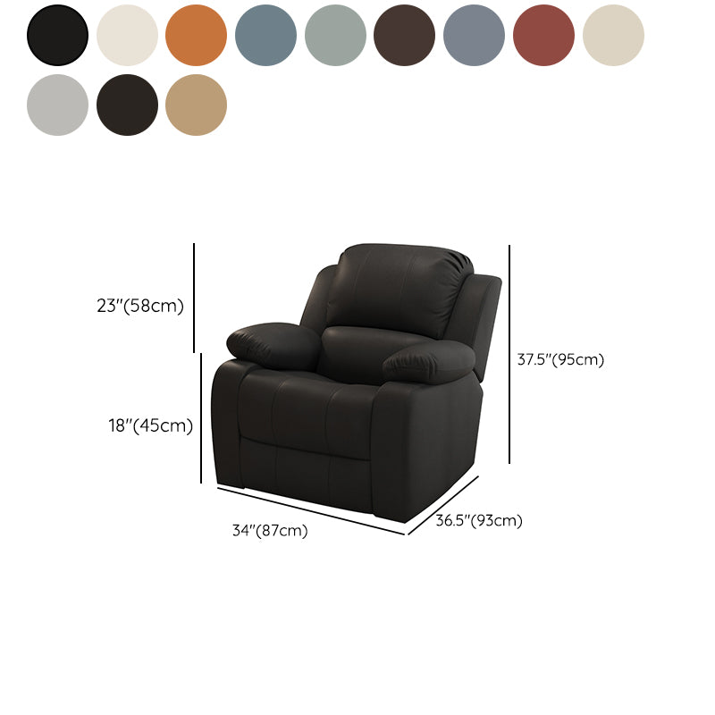 Contemporary Solid Color Standard Recliner Faux Leather Recliner Chair