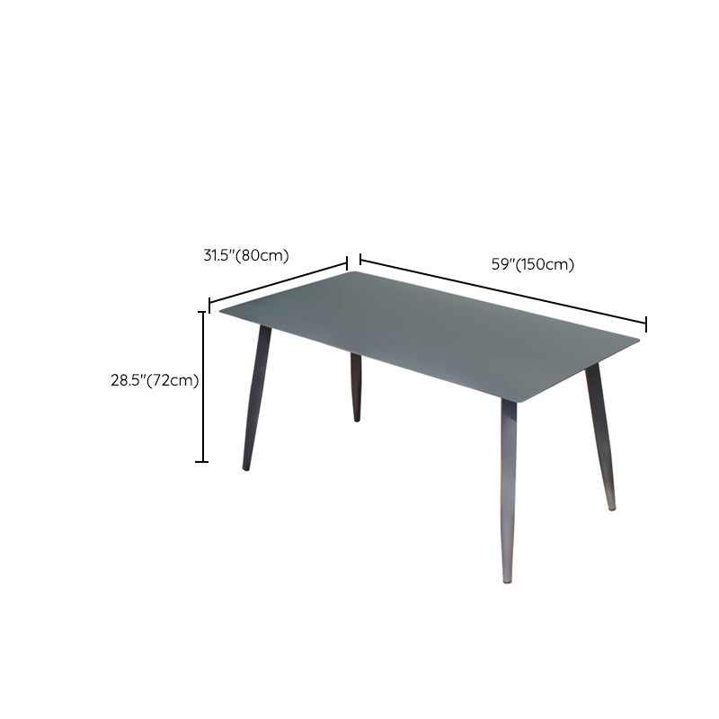 Contemporary Water Resistant Patio Table Metal Dining Table with UV Resistant