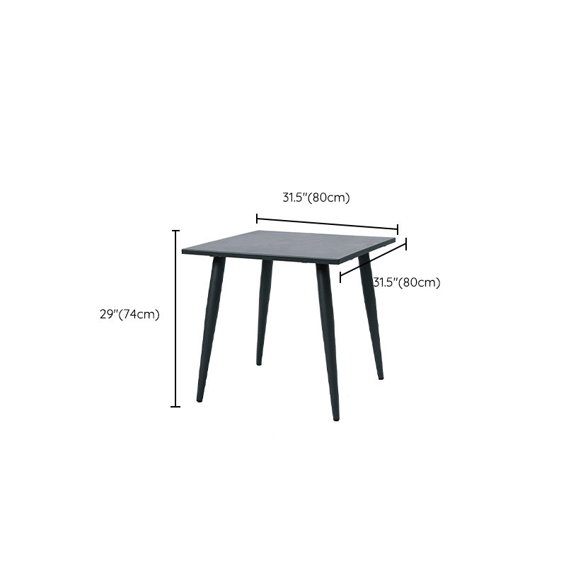 Contemporary Water Resistant Patio Table Metal Dining Table with UV Resistant