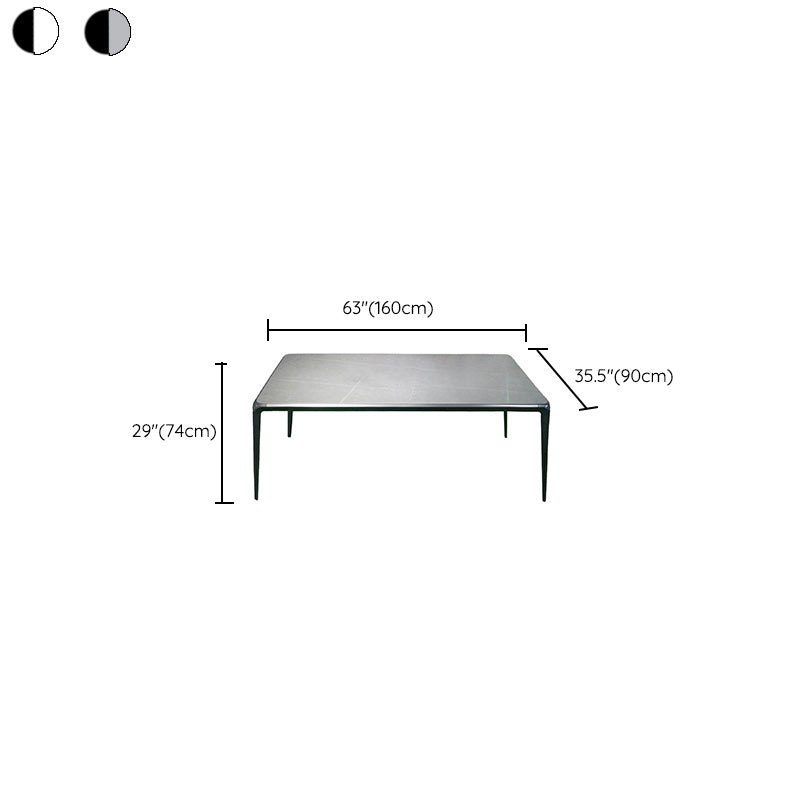 Contemporary Water Resistant Patio Table Metal Dining Table with UV Resistant