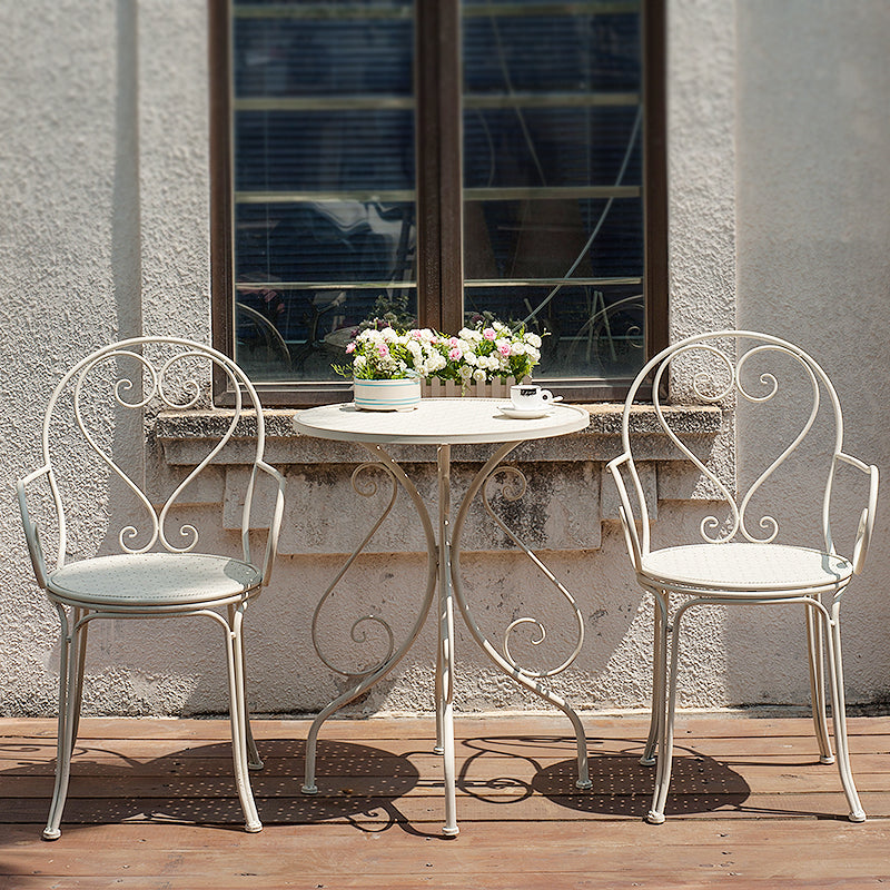 Contemporary Dining Table Round Outdoor Table with Tripod Base