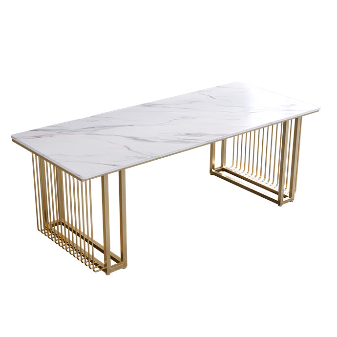 Rectangular Shaped Conference Table Wood Writing Desk in White