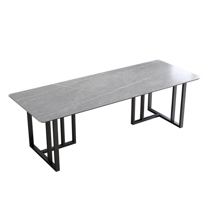 Rectangular Shaped Conference Table Wood Writing Desk in Grey