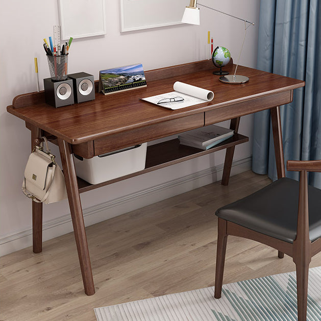 Rectangular Shaped Home Working Table Wood Writing Desk in Brown/Natural