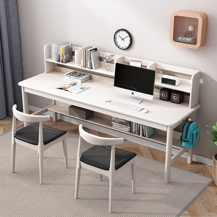 Rectangular Shaped Home Working Table Wood Writing Desk in Brown/White/Natural/Grey