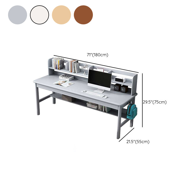 Rectangular Shaped Home Working Table Wood Writing Desk in Brown/White/Natural/Grey