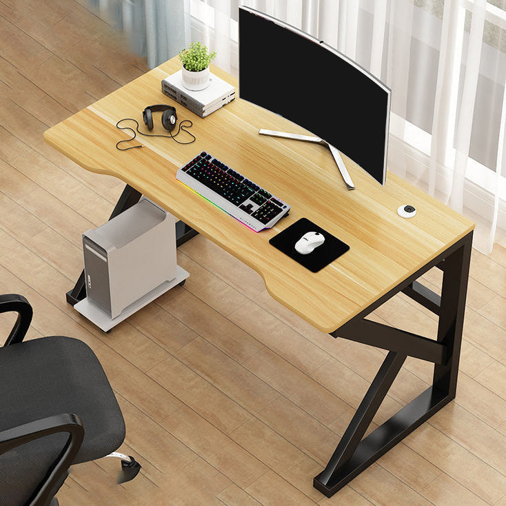 Industrial Wooden Gaming Desk Sled Base 29.53-inch Tall Computer Desk