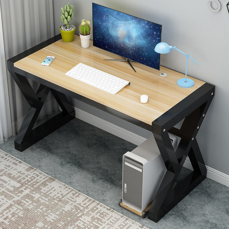 Wood Computer Desk Antique Finish Gaming Desk with Metal Legs