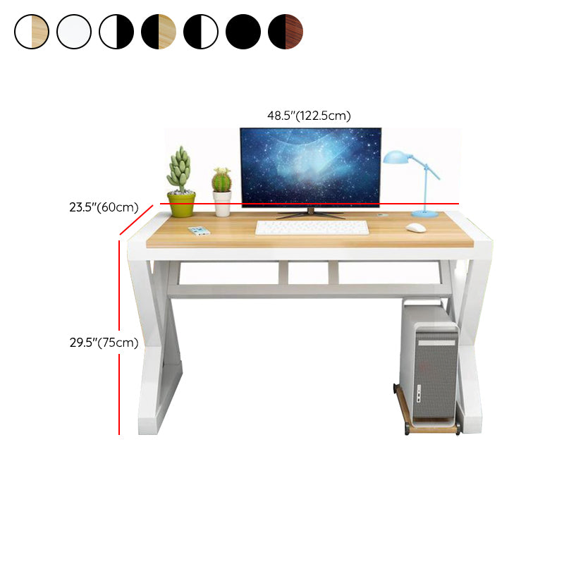 Wood Computer Desk Antique Finish Gaming Desk with Metal Legs