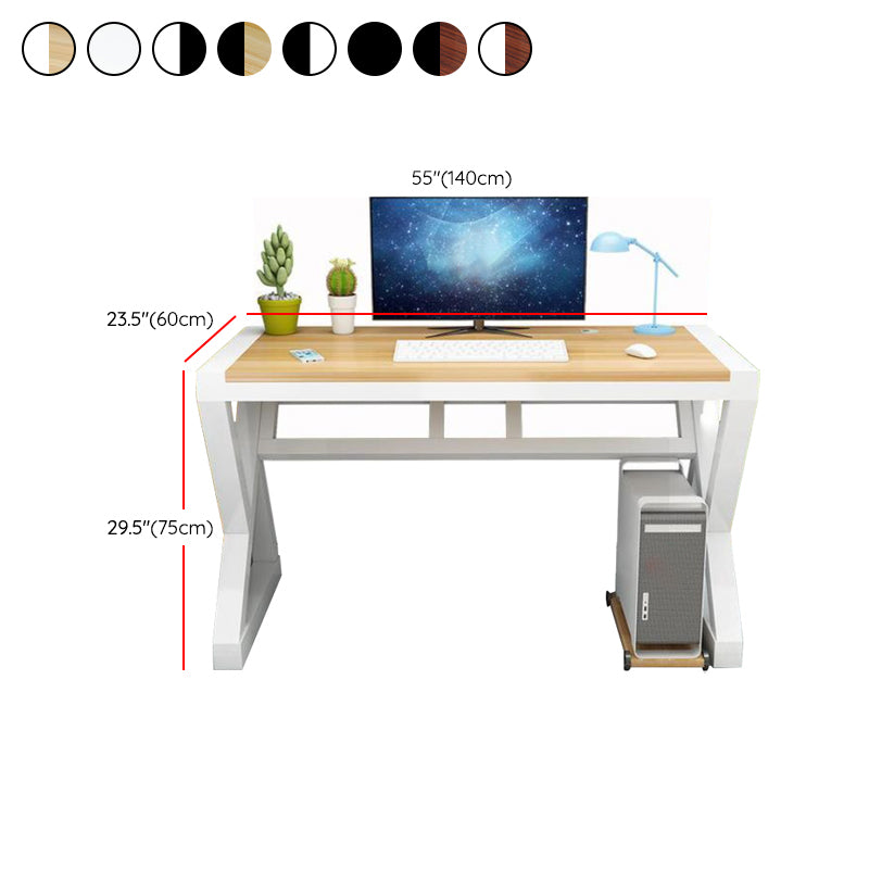 Wood Computer Desk Antique Finish Gaming Desk with Metal Legs