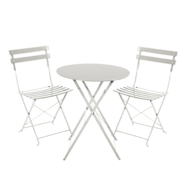 Modern Outdoor Bistro Table Set 3 Pieces Round Metal Bistro Set