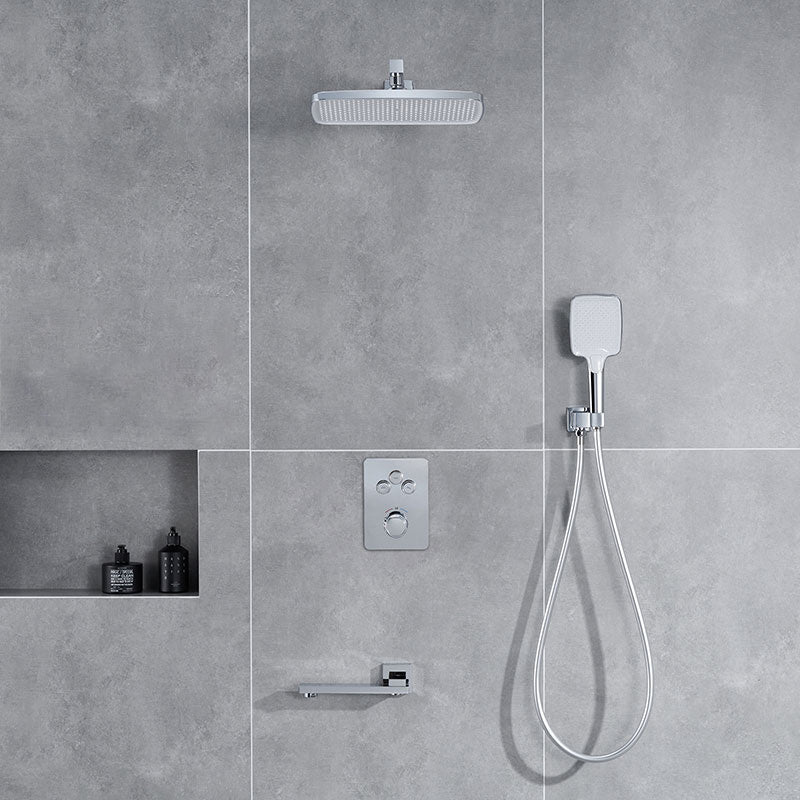 Modern Shower Head Combo Brass with Shower Arm Wall Mounted Shower System