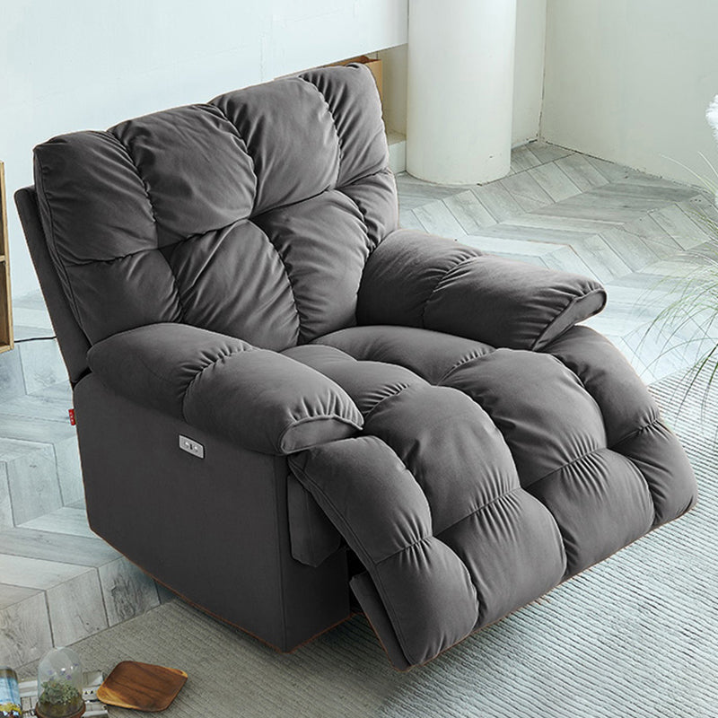 Swivel Rocker Standard Recliner Solid Color Velvet Recliner Chair