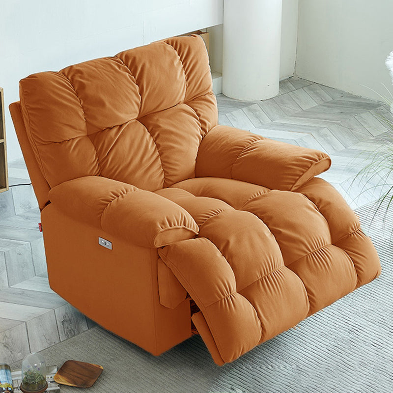 Swivel Rocker Standard Recliner Solid Color Velvet Recliner Chair