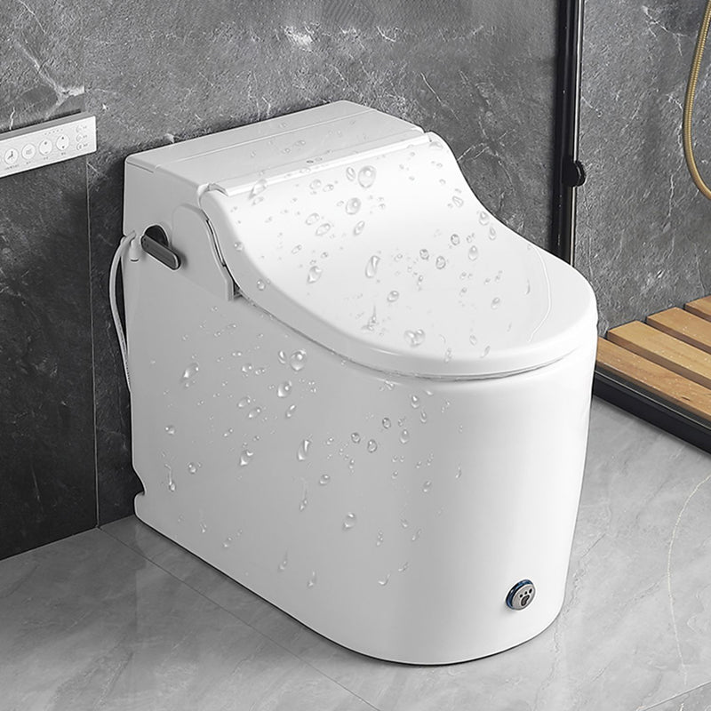 Elongated All-In-One Bidet Floor Mount Bidet without Water Pressure Control