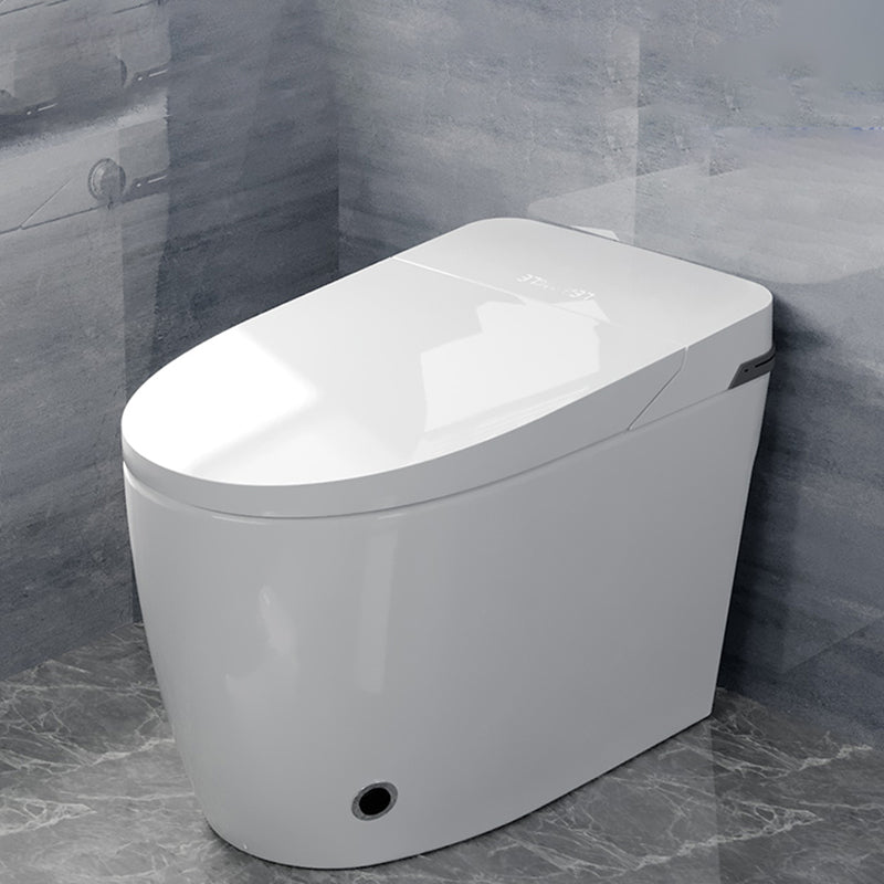 Elongated Floor Standing Bidet in White Smart Bidet with Heated Seat