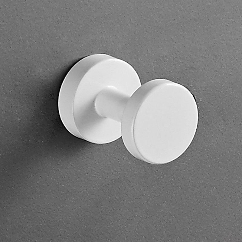 Modern 5-Piece Bathroom Accessory Set, Matte Black/White Robe Hooks