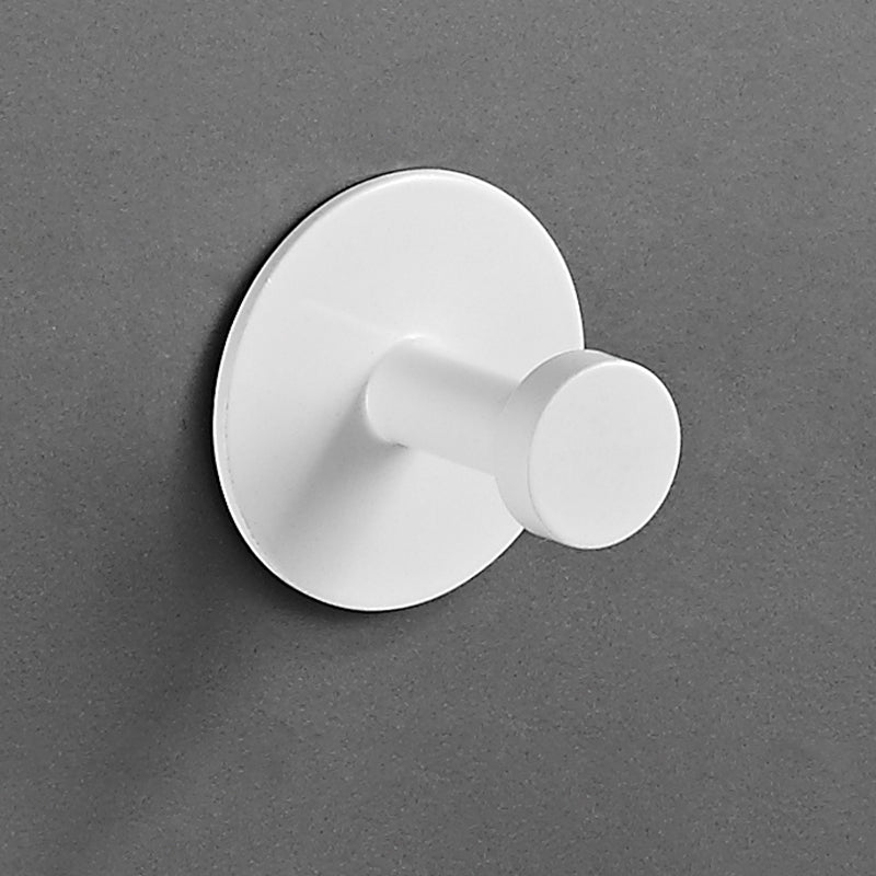 Modern 5-Piece Bathroom Accessory Set, Matte Black/White Robe Hooks