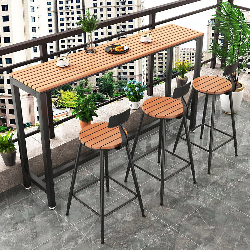 Manufactured Wood Bar Table Contemporary Patio Table with Water Resistant