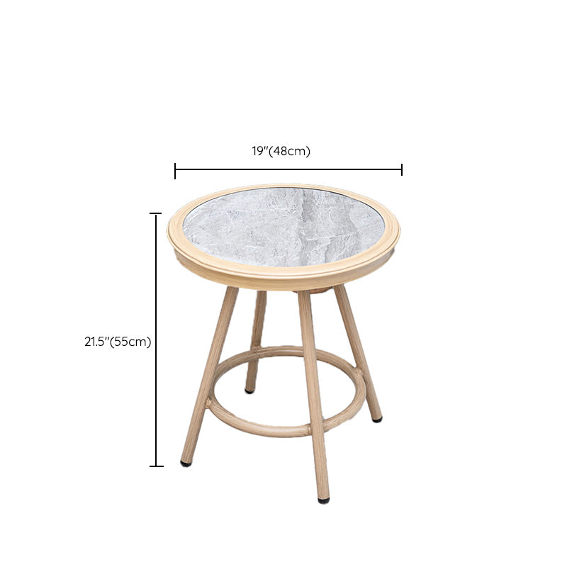 Contemporary Patio Table Round Side Table - 18.90"L x 18.90"W x 21.65"H