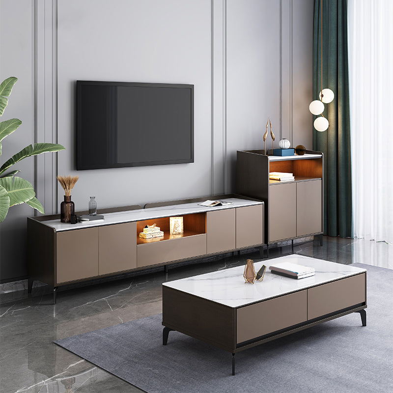 Modern TV Console Stone Media Console TV Media Console with Drawer